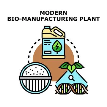 Modern bio manufacturing plant process concept Illustrazione stock