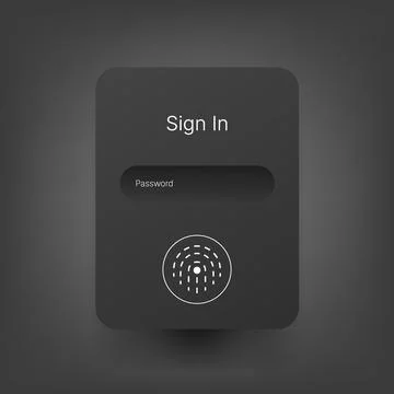 Modern Biometric Sign In Security User Interface Design Stock Illustration