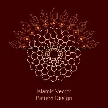 Modern Biomorphic Islamic Pattern Vector Illustration Design for Muslim Festival Illustrazione stock
