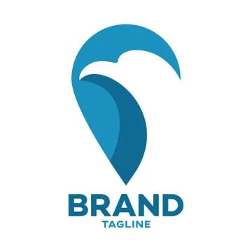 Modern bird eagle and map logo Stock Illustration