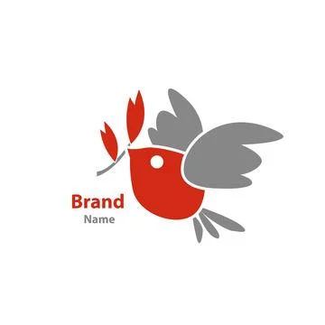 Modern bird logo with wheat vector illustration Stock Illustration