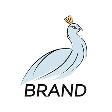 Modern bird peacock logo Stock Illustration