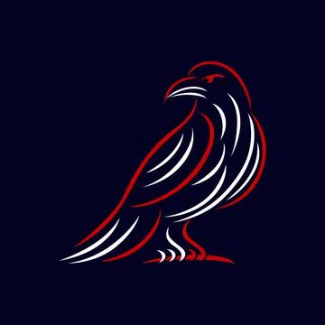 Modern bird raven logo. Vector illustration. Illustrazione stock