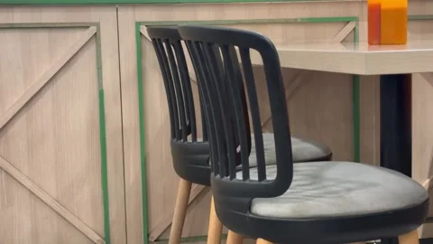 Modern Bistro Chairs and Table in Cafe Interior Stock Footage 330145177