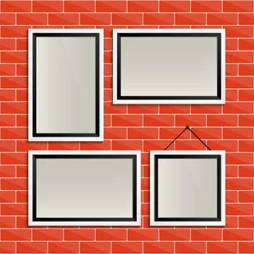 Modern black and white empty frames Illustrazione stock