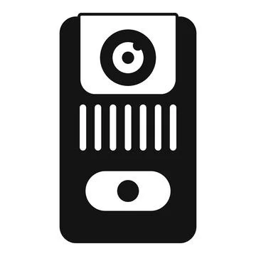 Modern black and white intercom icon Stock Illustration
