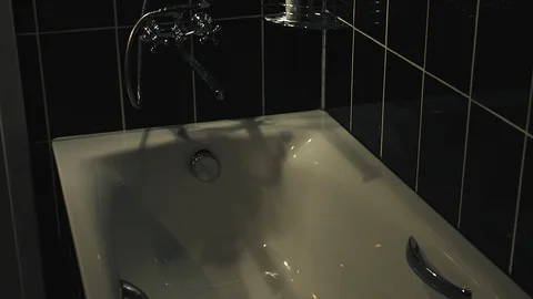 Modern black bathroom Stock Footage 95407248