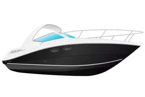 Modern black boat. Stock Illustration