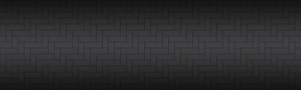 Modern black brick pattern. Seamless tile header. Simple vector illustration Stock Illustration