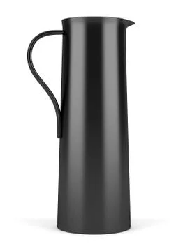 Modern black ceramic jug isolated on white background Illustrazione stock