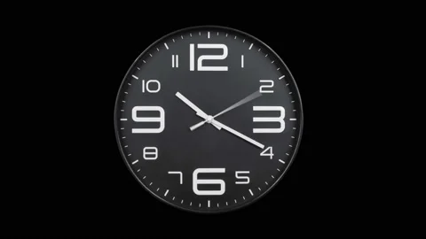 Modern black clock face moving fast forward Stock Footage 127364151