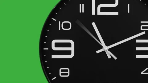 Modern black clock face moving fast forward trasition Stock Footage 127468377