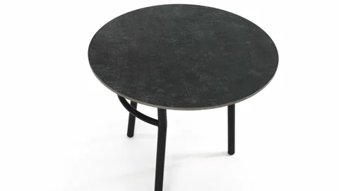 Modern black coffee table with black marble surface. White background. I Stock Footage 219426910