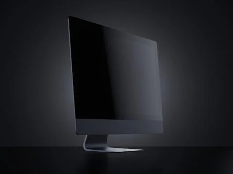 Modern black computer screen. 3d rendering Stock Illustration