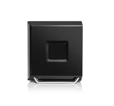 Modern black computer system unit isolated on white. Stock Photos