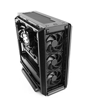 Modern black computer system unit isolated. Stock Photos