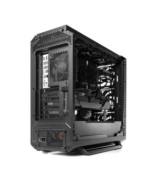 Modern black computer system unit isolated. Stock Photos