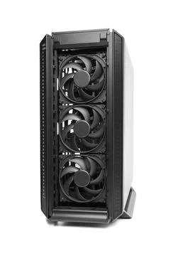 Modern black computer system unit isolated. Stock Photos