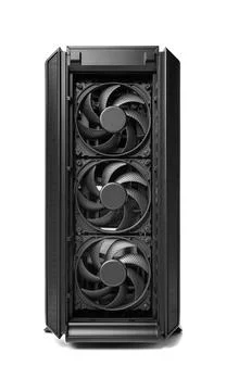 Modern black computer system unit isolated. Stock Photos