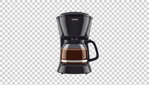 Modern black drip coffee maker featuring a compact design Stock Illustration