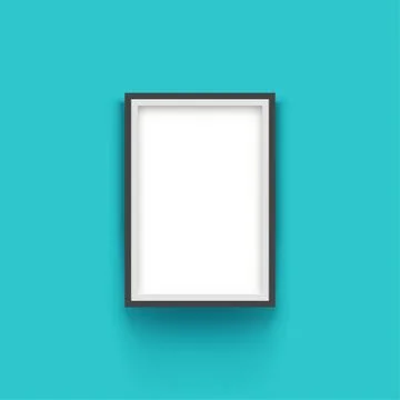 Modern black frame on blue background Stock Illustration