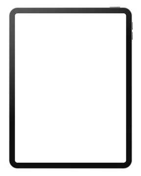 Modern Black Frame Tablet PC Device Mockup Template Vector Stock Illustration