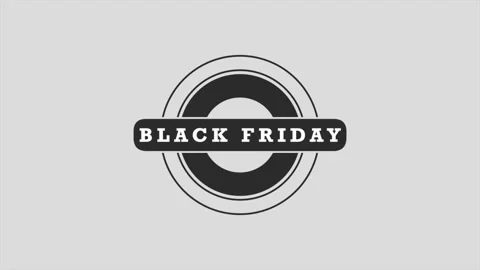 Modern Black Friday text with circles pattern on white gradient Stock Footage 252025777