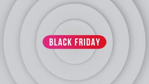 Modern Black Friday text with circles pattern on white gradient Stock Footage 252025898