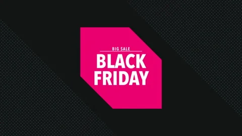 Modern Black Friday text with hexagon on black gradient Stock Footage 254797347