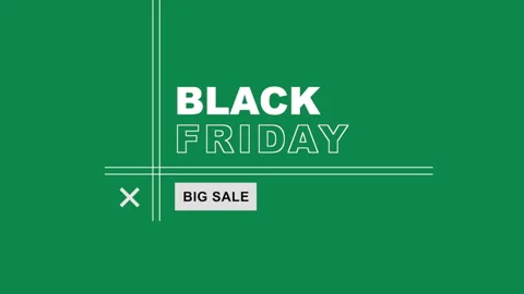 Modern Black Friday text with lines pattern on green gradient Video stock 252025884