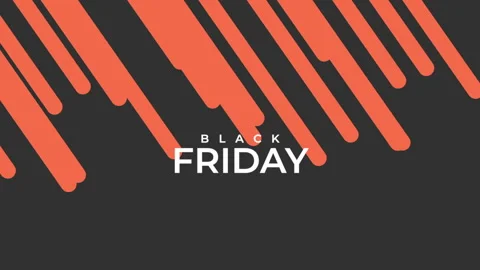 Modern Black Friday text with orange lines pattern on black gradient Stock Footage 252025889