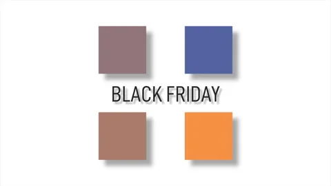 Modern Black Friday text with squares pattern on white gradient Stock Footage 254797213