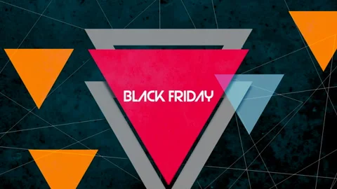 Modern Black Friday text with triangles pattern on black gradient Stock Footage 252670105