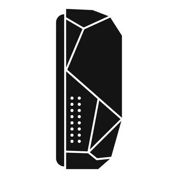 Modern black geometric computer case technology icon Stock Illustration