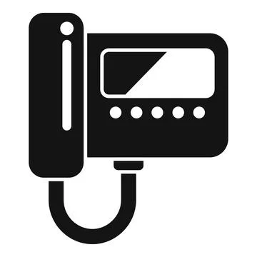 Modern black intercom system icon Stock Illustration