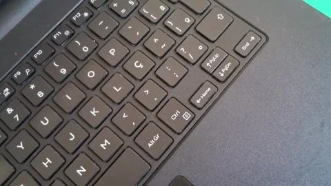 Modern black laptop keyboard typing motion video for business work Stock Footage 339031322
