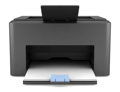 Modern black laser printed isolated on white background Stock Illustration