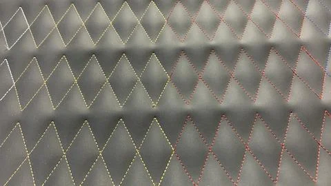 Modern black leather pattern with stitched rhombus design adds elegance Stock Photos
