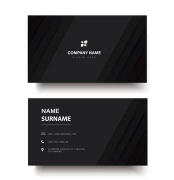 Modern black lines double sided business card Stock Illustration