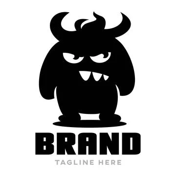 Modern black monster logo. Vector illustration Stock Illustration