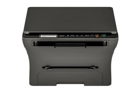 Modern black multifunction printer MFP, 3D rendering 스톡 일러스트