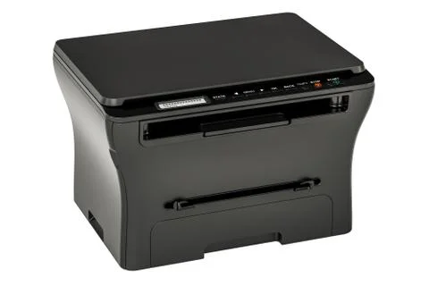 Modern black office multifunction printer MFP, 3D rendering Stock Illustration