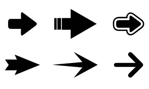 Modern Black Pointer and Chevron Arrow Graphic Ilustración de archivo