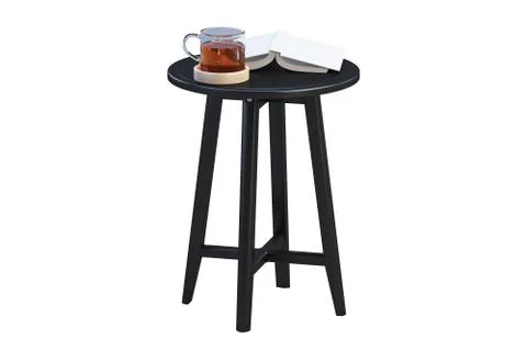 Modern black round coffee table. 3d render. Stock Illustration