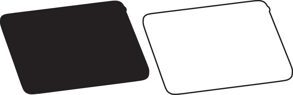 Modern black rounded rectangle shape with subtle curve, minimalist graphic .. Illustrazione stock