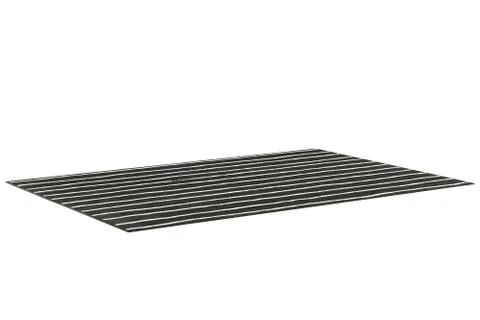 Modern black rug with a linear pattern. 3d render Stock Illustration