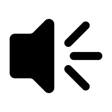 Modern black speaker icon with rounded line sound waves. This clean graphic.. Stock Illustration