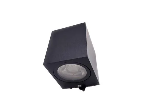 Modern Black Square Spotlight LED Wall Light Fixture Isolated Stock Photos
