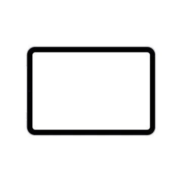 Modern Black Tablet with Blank Horizontal Screen Stock Illustration