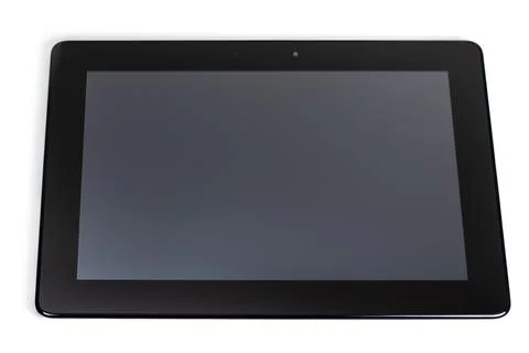 Modern black tablet pc isolated on white. 写真素材